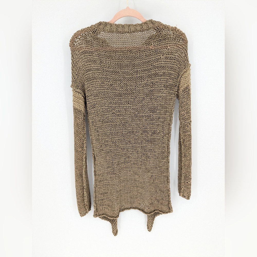 Elisa Cavaletti Knit Asymmetrical Top Gold Womens Medium Avant Garde Chic - Picture 10 of 15